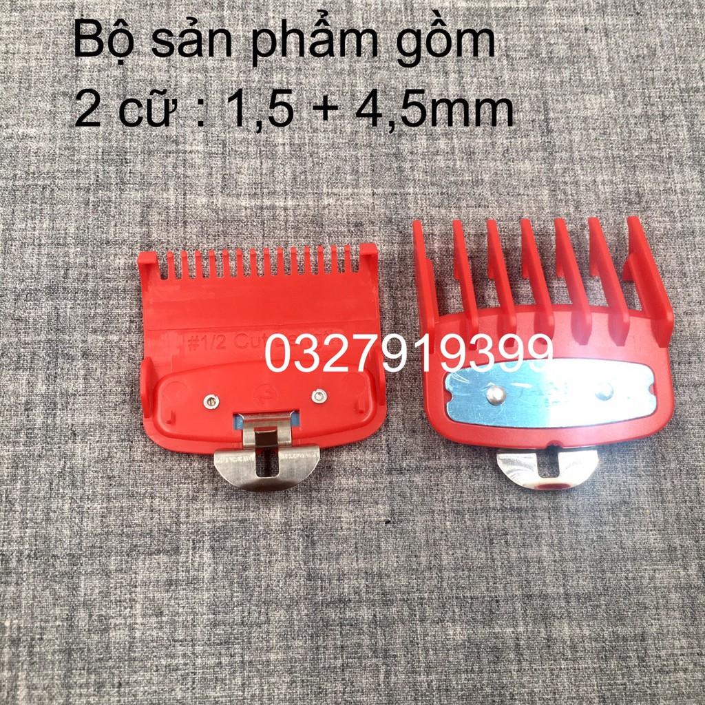 2 cữ tông đơ : 1,5mm + 4,5mm gá thép