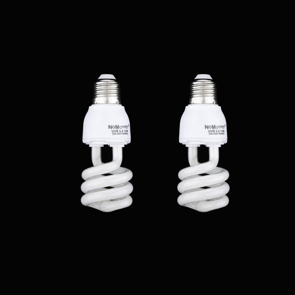 2Pcs UVB Reptile Light Bulb Basking Spot Lamp for Reptile 13W 5.0 Amphibians