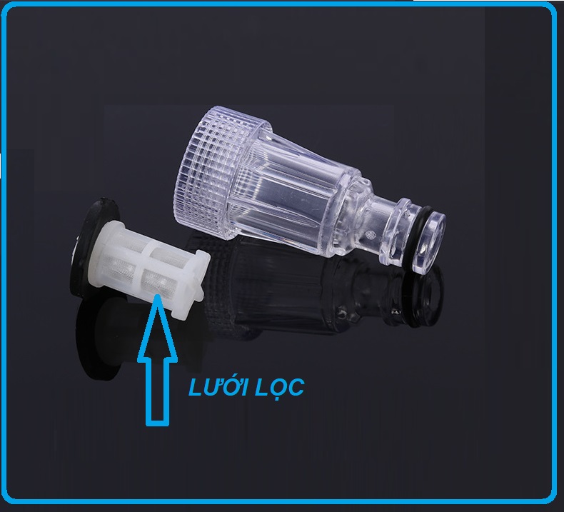 ĐẦU NỐI NHỰA có ren trong 27mm có lưới lọc ra NÚM NỐI chuyên dụng máy xịt rửa áp lực – 814