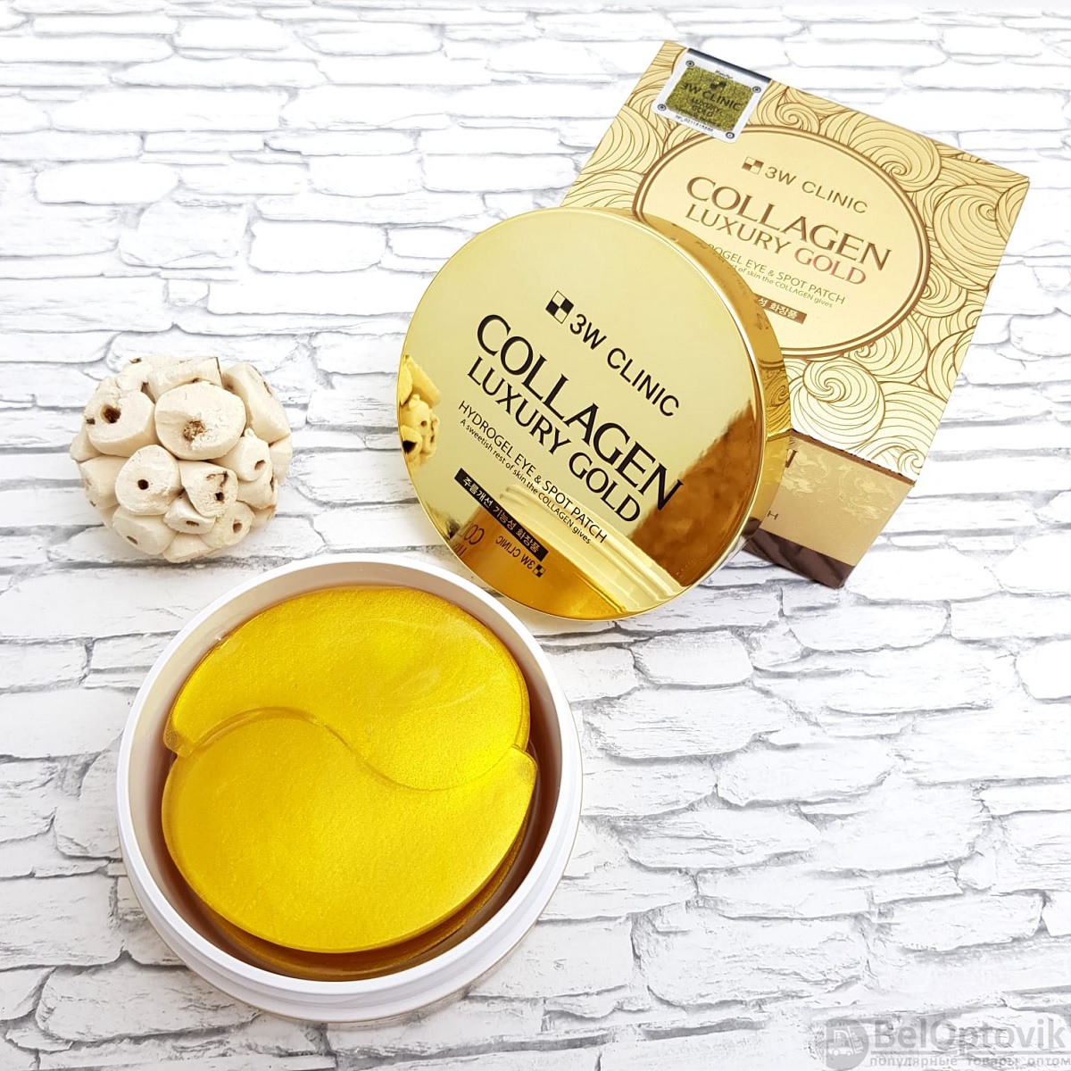 Mặt Nạ Hỗ Trợ Điều Trị Xóa Nhăn Vùng Mắt 3W Clinic Collagen Luxury Gold (90g)