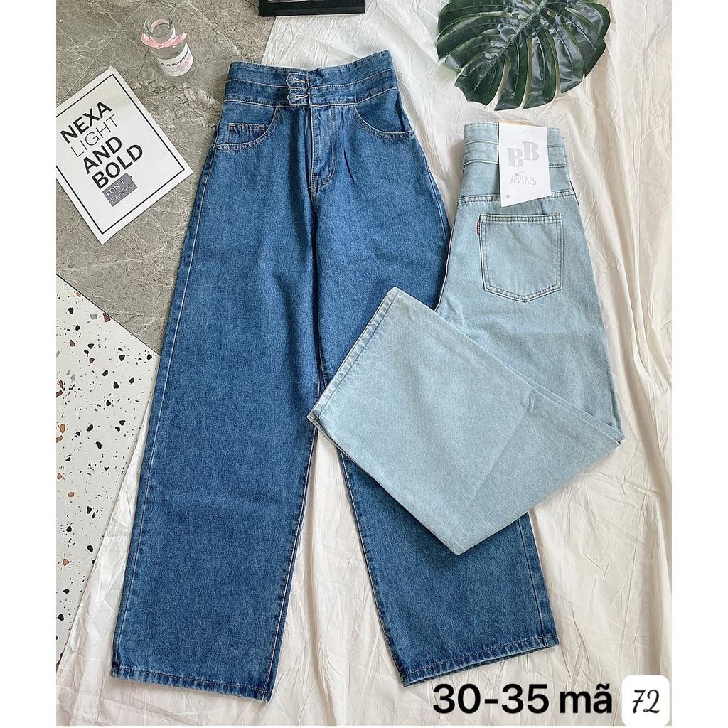 Quần jean nữ baggy jean lưng kiểu, lưng cao size đại