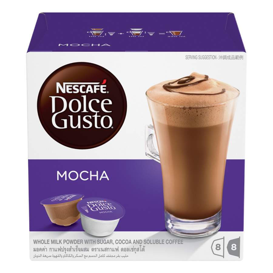 Hộp 16 Viên Nén Cà Phê Cacao Sữa Nescafe Dolce Gusto – Mocha (216 g)