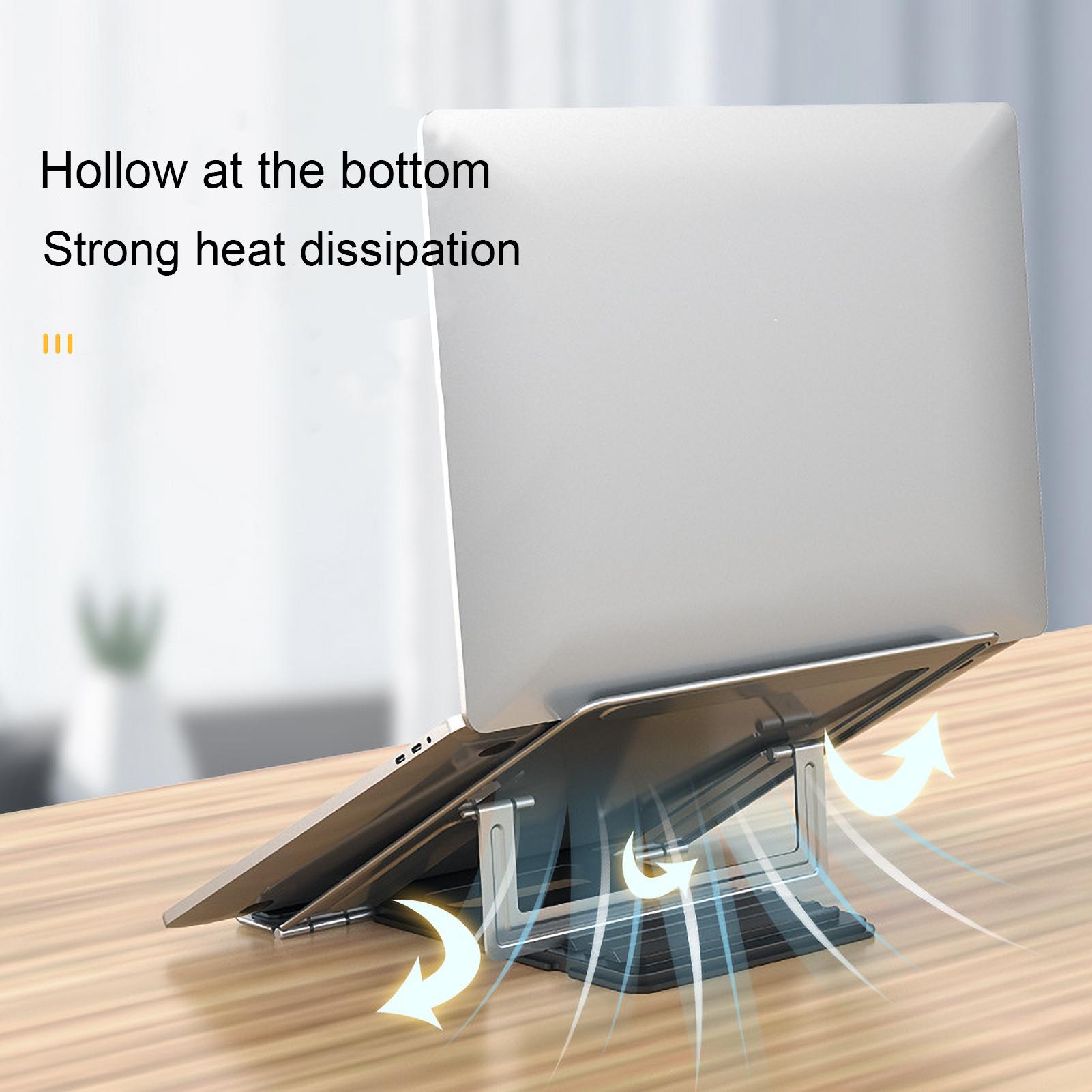 Laptop Desktop Holder Foldable Portable Tablet Computer Stand Cooling Collapsible Lifting Aluminum Alloy Stand for Desk