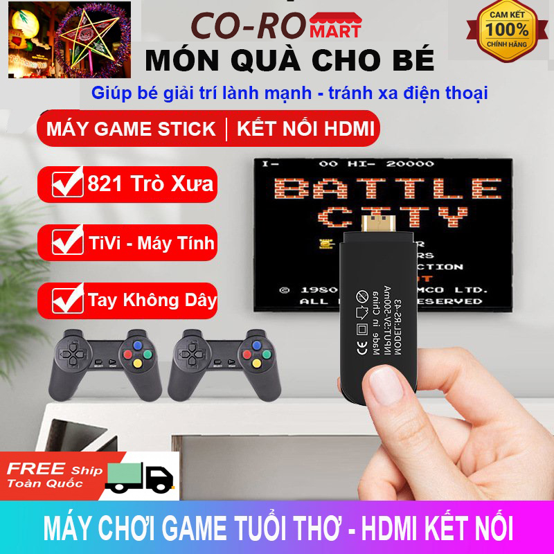 Máy chơi game cầm tay 4 nút NES 821 Game kết nối HDMI, Tay cầm không dây