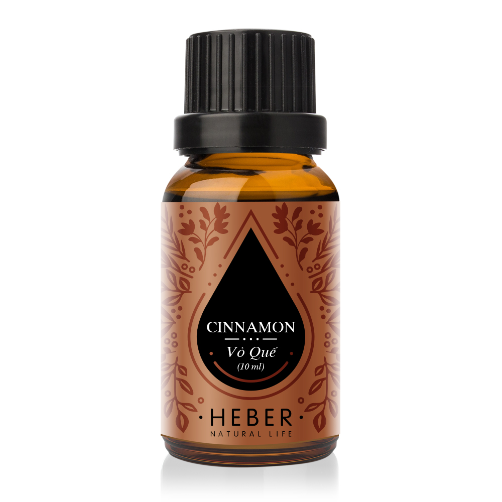 Tinh Dầu Vỏ Quế Cinnamon Essential Oil Heber | 100% Thiên Nhiên Nguyên Chất Cao Cấp | Nhập Khẩu Từ Ấn Độ | Kiểm Nghiệm Quatest 3 | Xông Thơm Phòng | Hương Dịu Nhẹ