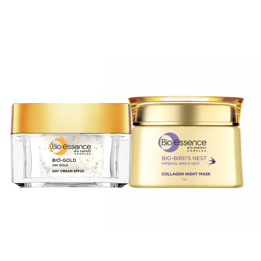 Combo dưỡng da tươi trẻ ngăn ngừa lão hóa Bio-Essence ( Kem dưỡng ban đêm Bio-Gold 40g + Mặt nạ ngủ Bio-Bird's Nest Collagen 50g)