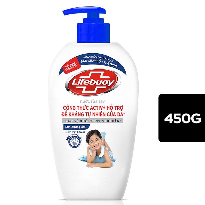 Nước Rửa Tay Lifebuoy Diêt Khuân Dưỡng Ẩm Chăm Sóc Da 450g