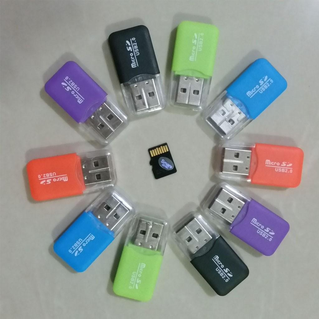 Đầu đọc thẻ nhớ mini 2 trong 1 - Micro SD - TF - SD