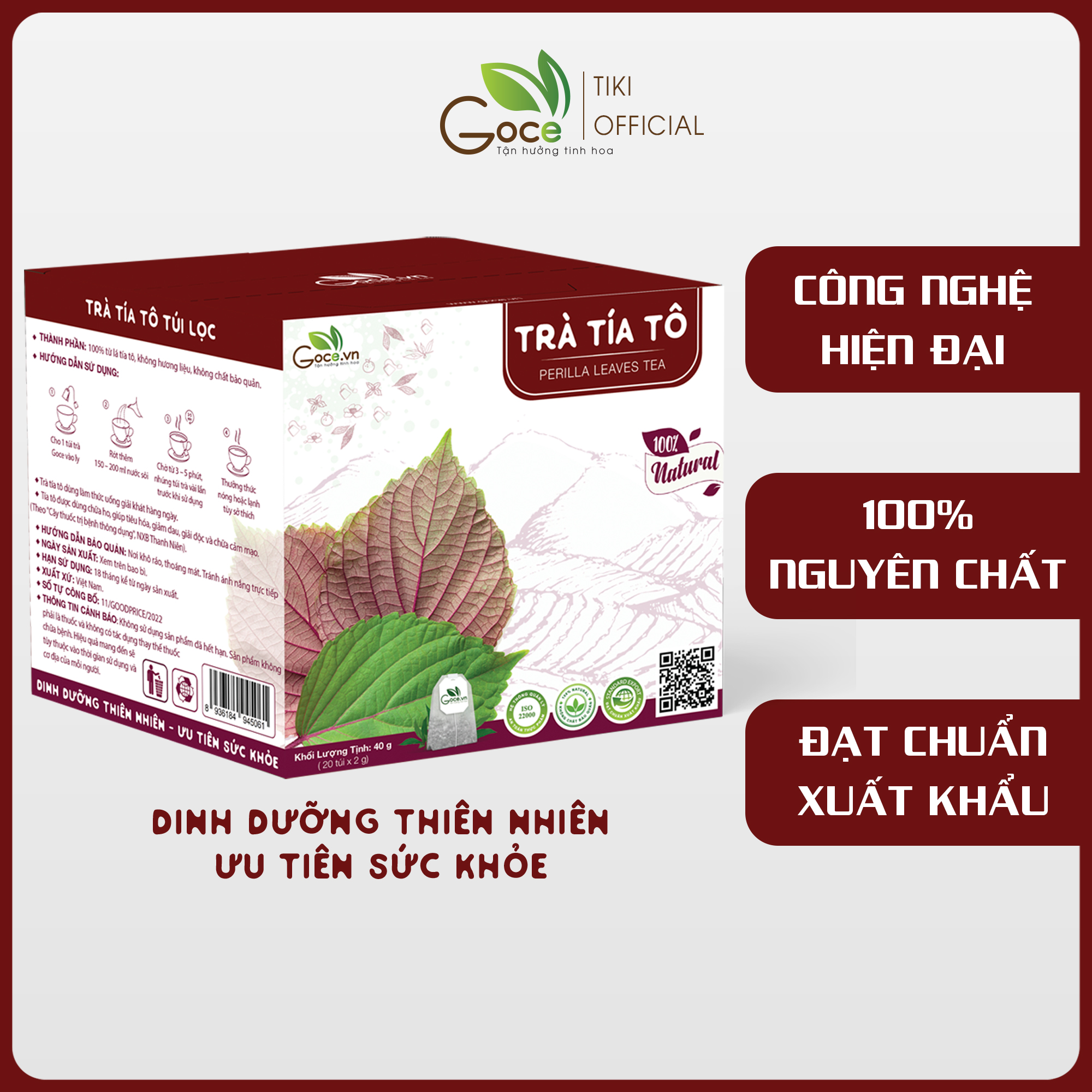 Trà tía tô túi lọc Goce