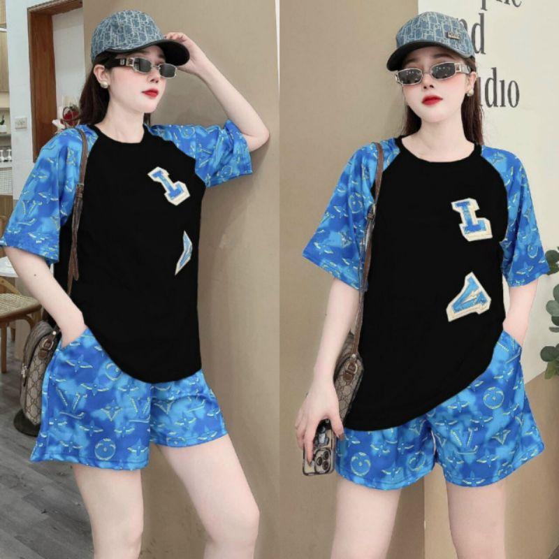 Bộ đồ sort nữ in họa tiết LA, đồ bộ dạo phố mặc nhà siêu xinh