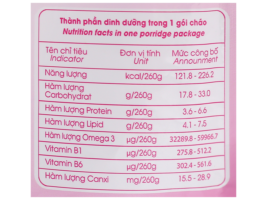 Cháo tươi thịt heo Cây Thị gói 260g