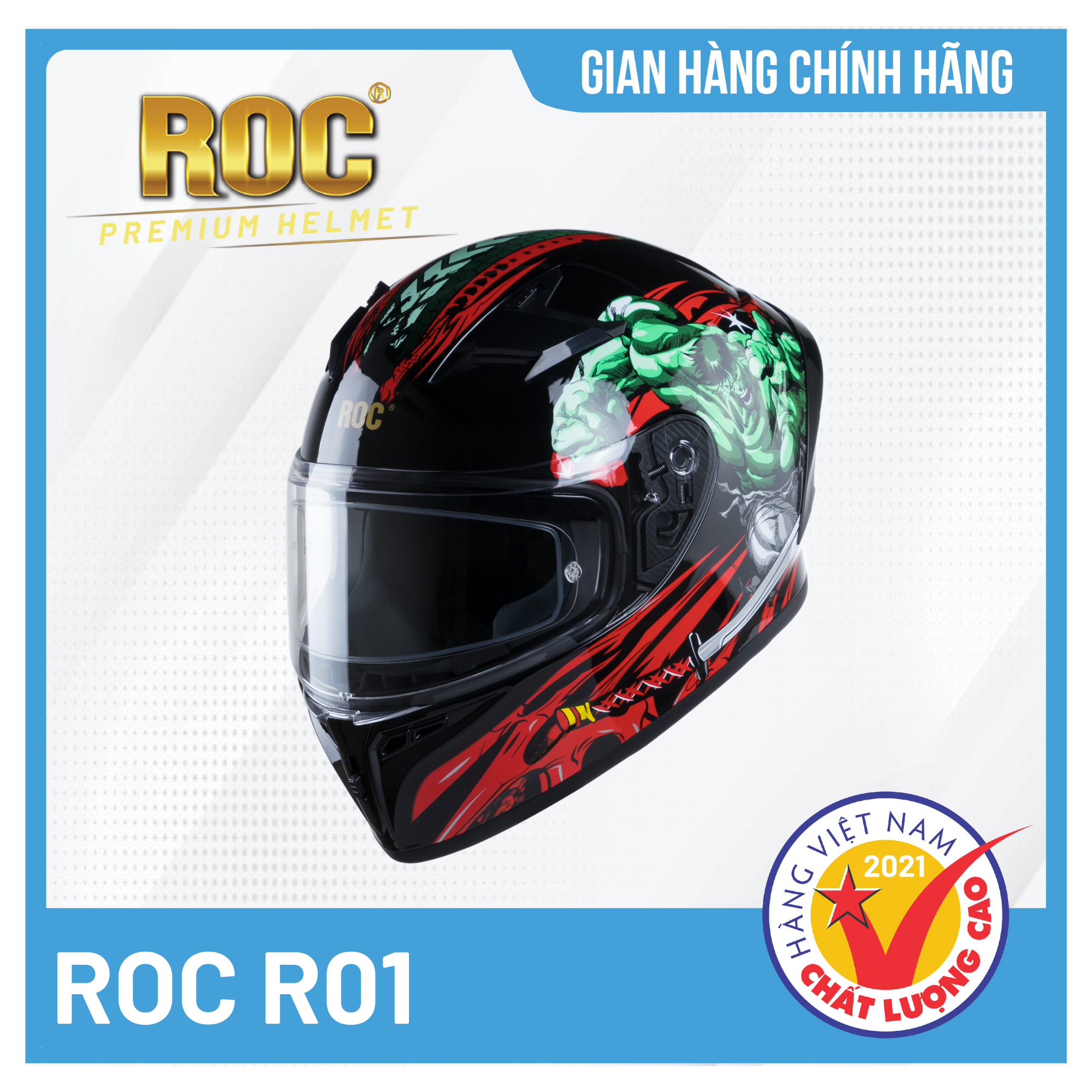 Mũ bảo hiểm Fullface ROC R01 Mạnh Mẽ, Cá Tính