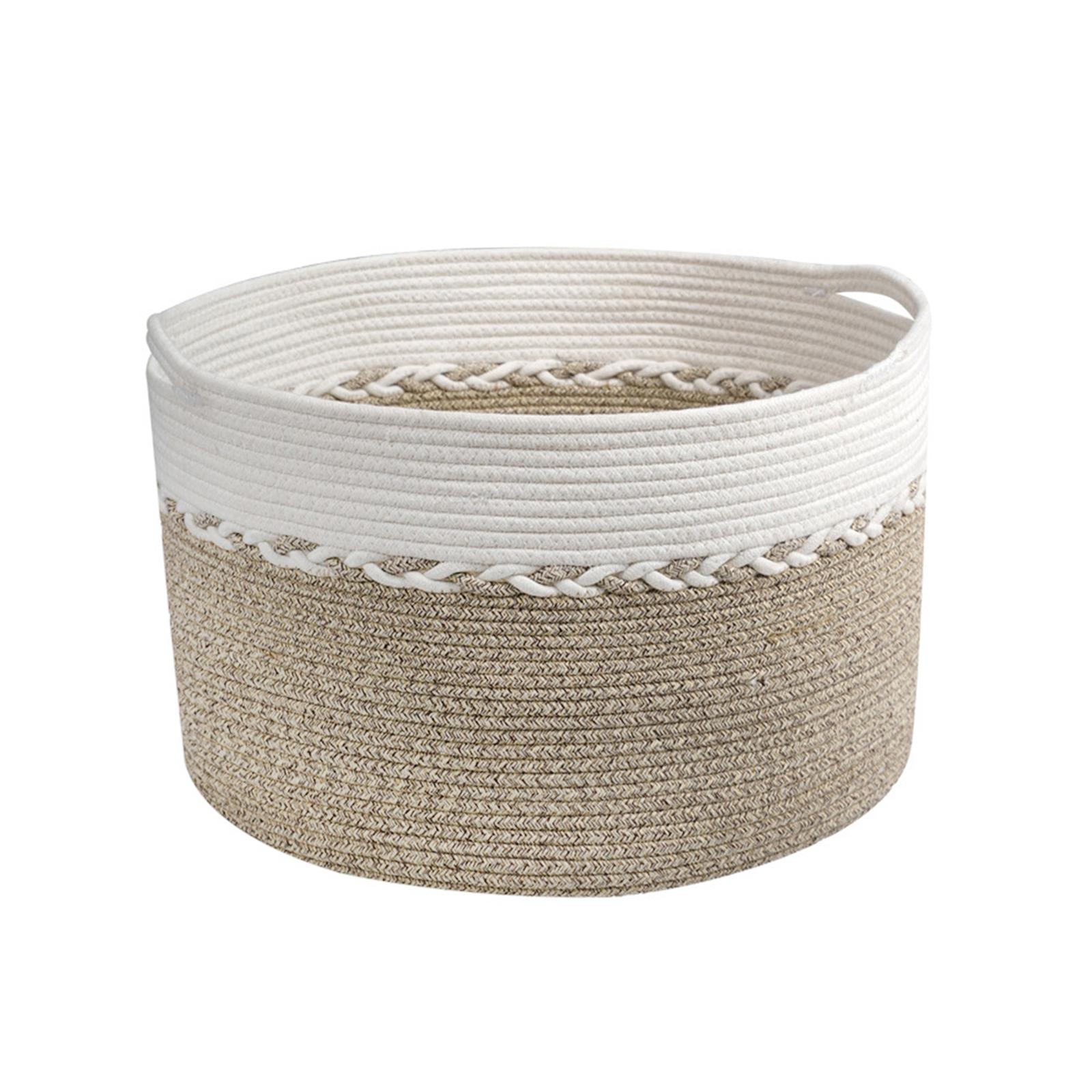 Bathroom Woven Laundry Basket Baby Toy Hamper Foldable Multipurpose Desktop Organizer Basket for Pillows Bed Sheets Shoes