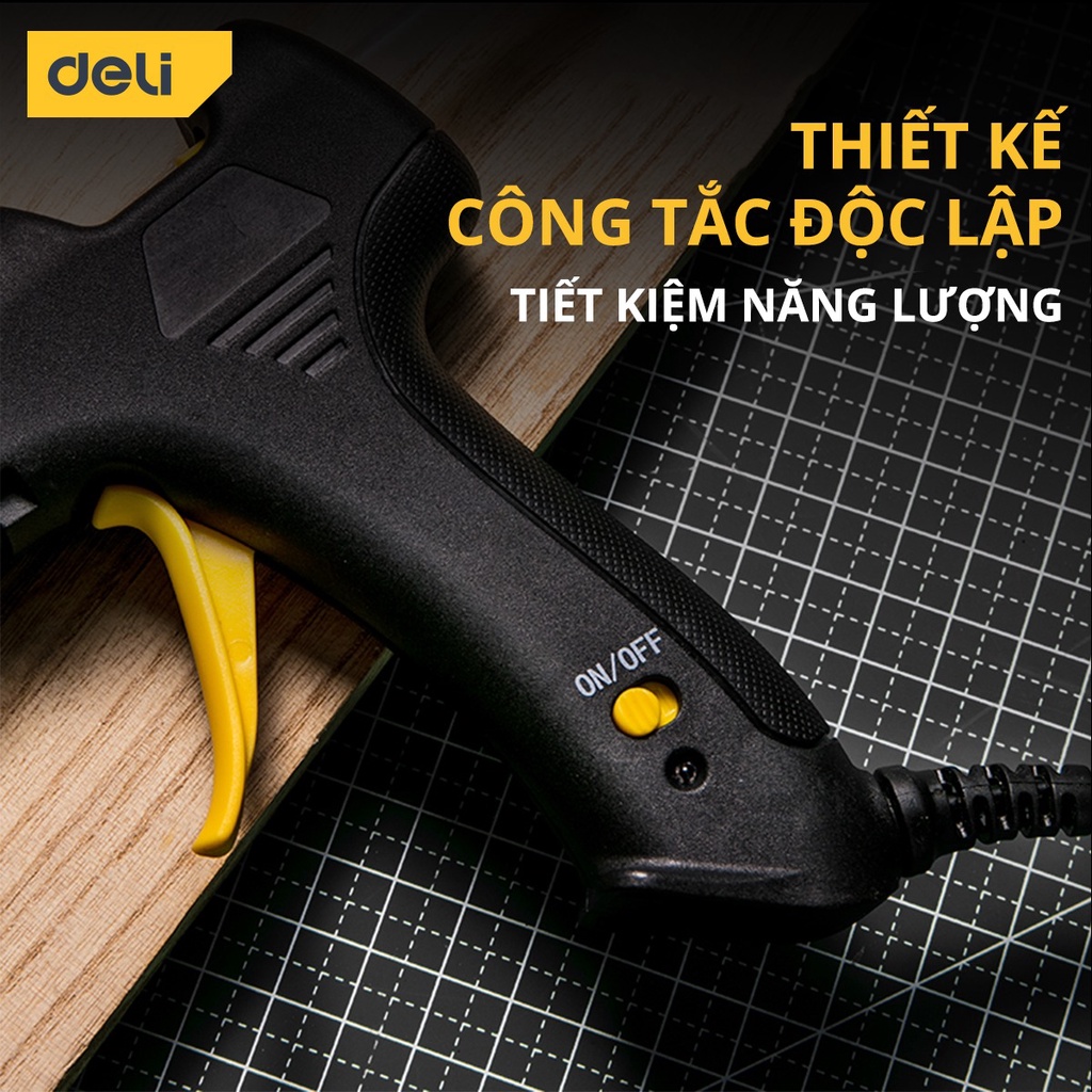 Súng Bắn Keo Deli Cao Cấp Công Suất Lớn 40W - keo 7mm - Nhỏ Gọn, An Toàn Sử Dụng - Thiết Kế Hiện Đại - DL402040/DL2540