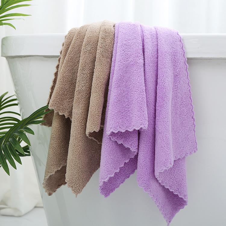 Khăn lau bằng vải lông cừu san hô mềm mại siêu thấm hút thoải mái đa năng 35*75