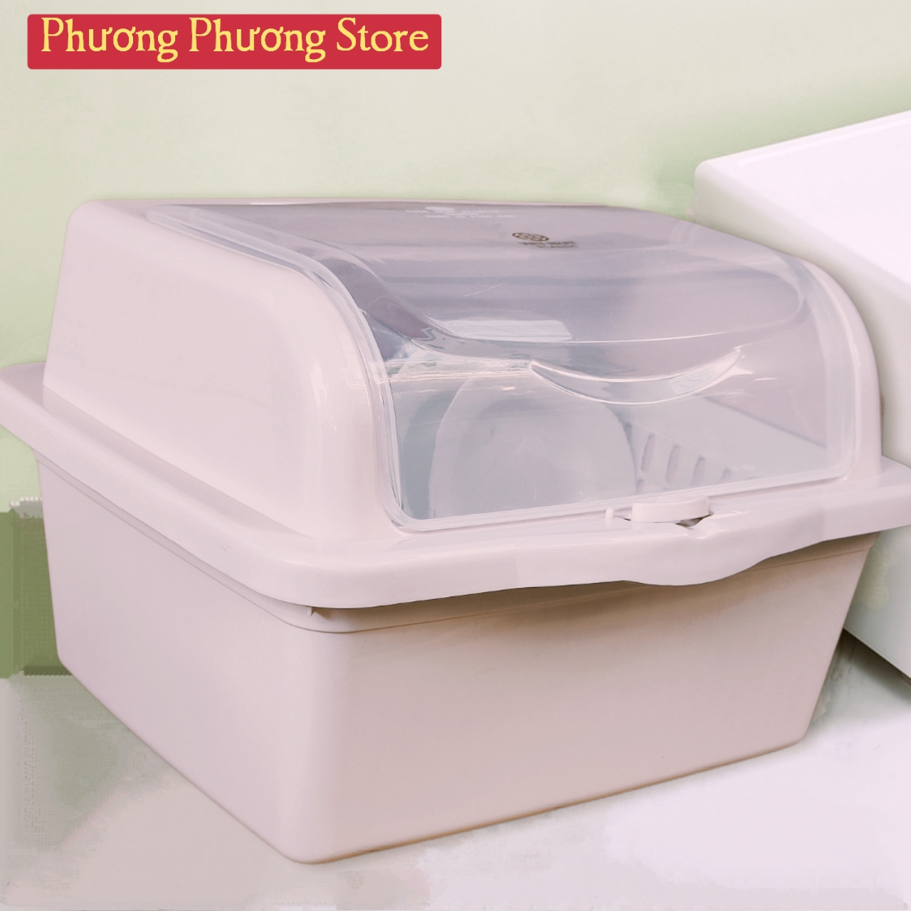 Kệ Úp Chén Bát - Có Nắp Đậy 1 Tầng- Có Lỗ Thoát Nước - Nắp Đậy Chống Bụi Bặm Cao Cấp