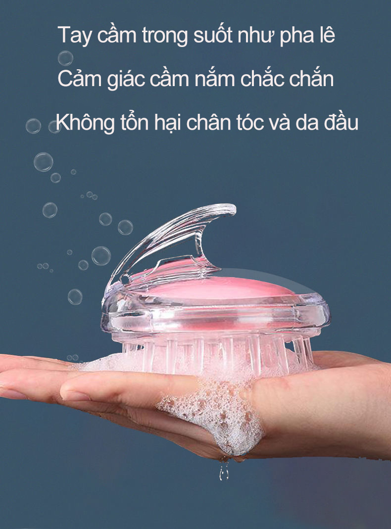 Lược gội đầu silicon mềm cao cấp, gội đầu masage thư giãn, bảo vệ da đầu và tóc, gai mềm thiết kế hiện đại, lược gội đầu green zone