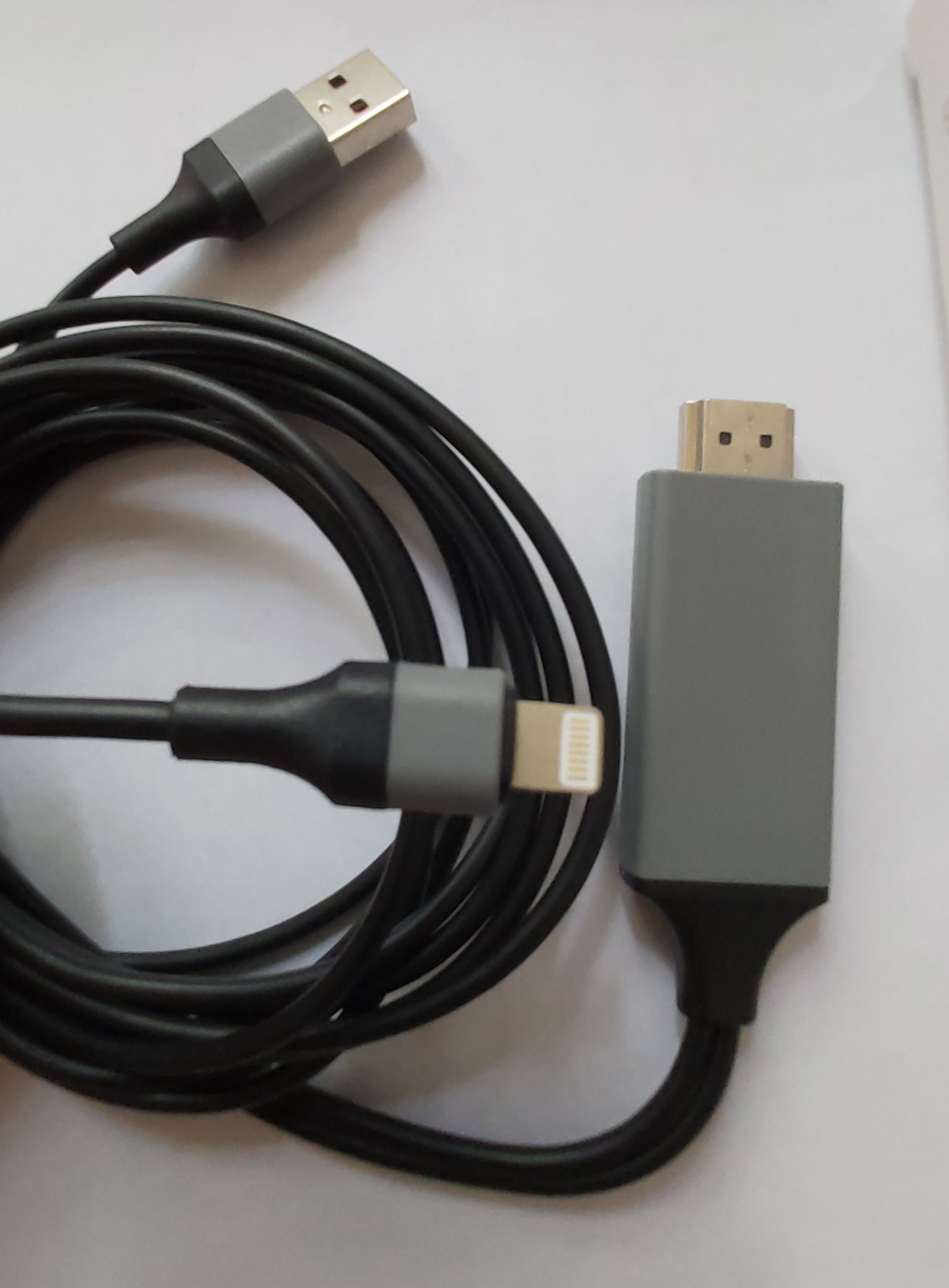 Cáp MHL lightning to HDMI cho iPhone iPad - FullHD 1080p dài 2m - Đen