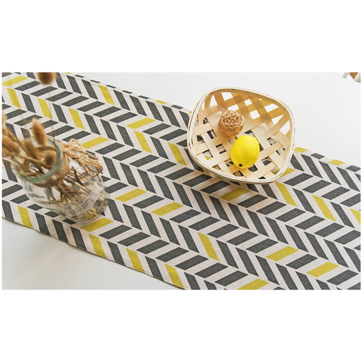 Khăn trải bàn table runner vải bố - Mũi tên cách điệu - mẫu F08