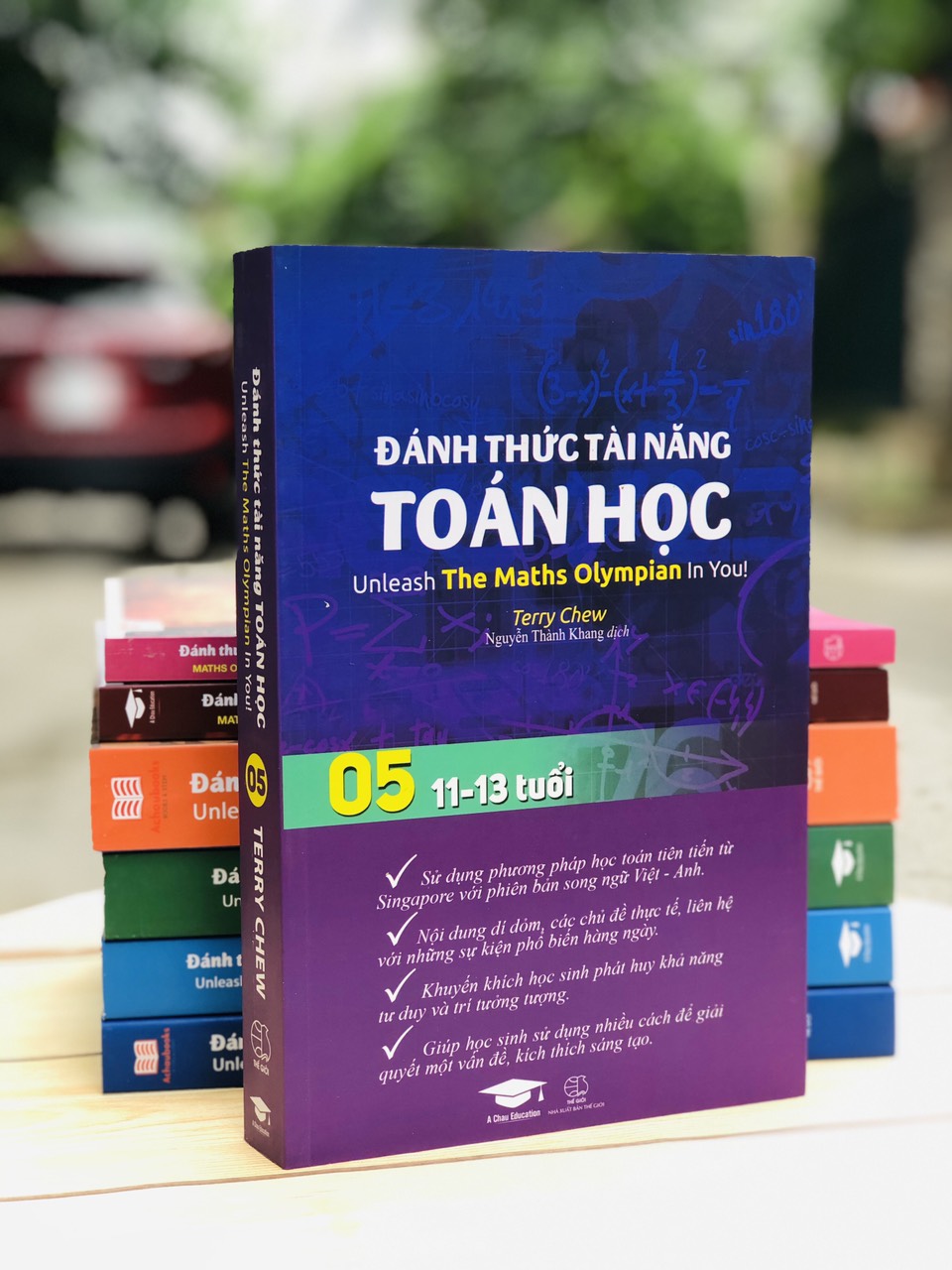 Sách Đánh Thức Tài Năng Toán Học 5 - Sách Song Ngữ Giúp Trẻ Vừa Học Toán Vừa Ôn Luyện Tiếng Anh - Á Châu Books, Bìa Cứng, In Màu