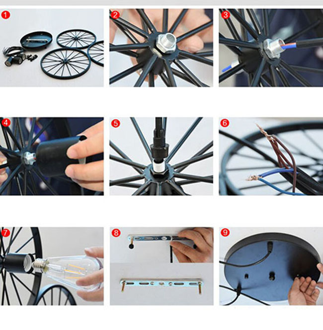 Đèn thả trần trang trí bánh xe DT083