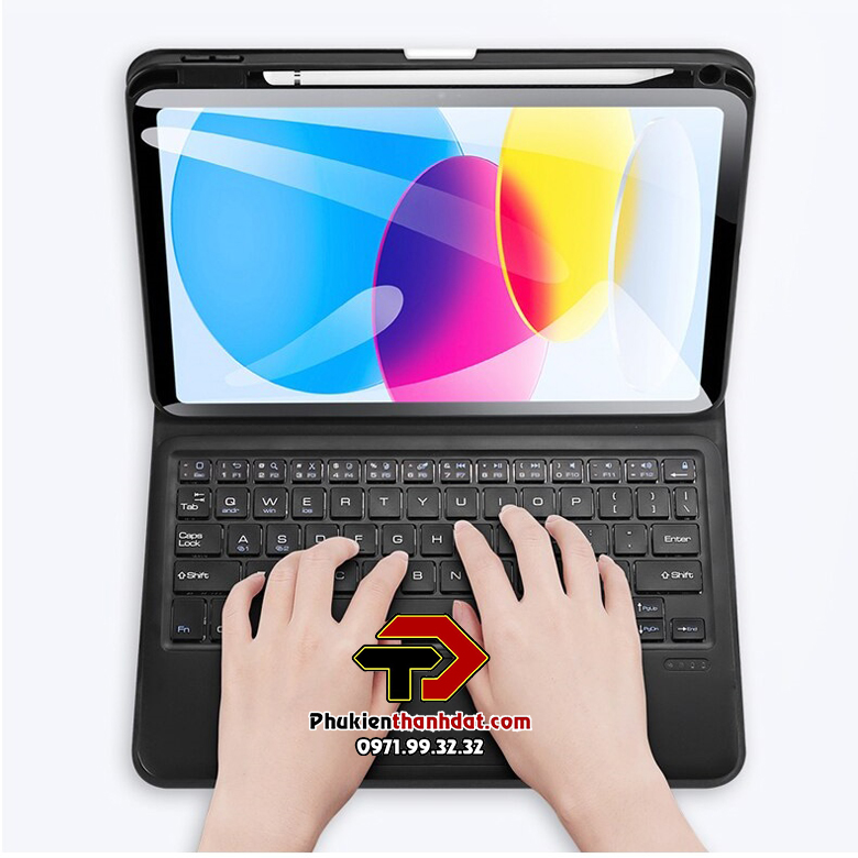 Bao da kèm bàn phím có di chuột cho iPad Gen 10 10.9 inch 2022 có ngăn để bút tiên lợi, chống sốc tốt - Hàng nhập khẩu