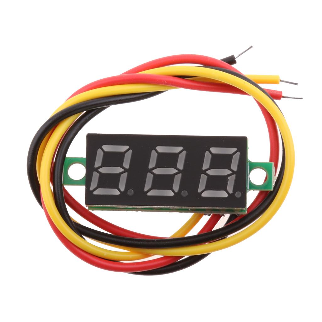 LED Digital Voltmeter 0.28inch Three 0-100V Voltage Gauge Tester Red