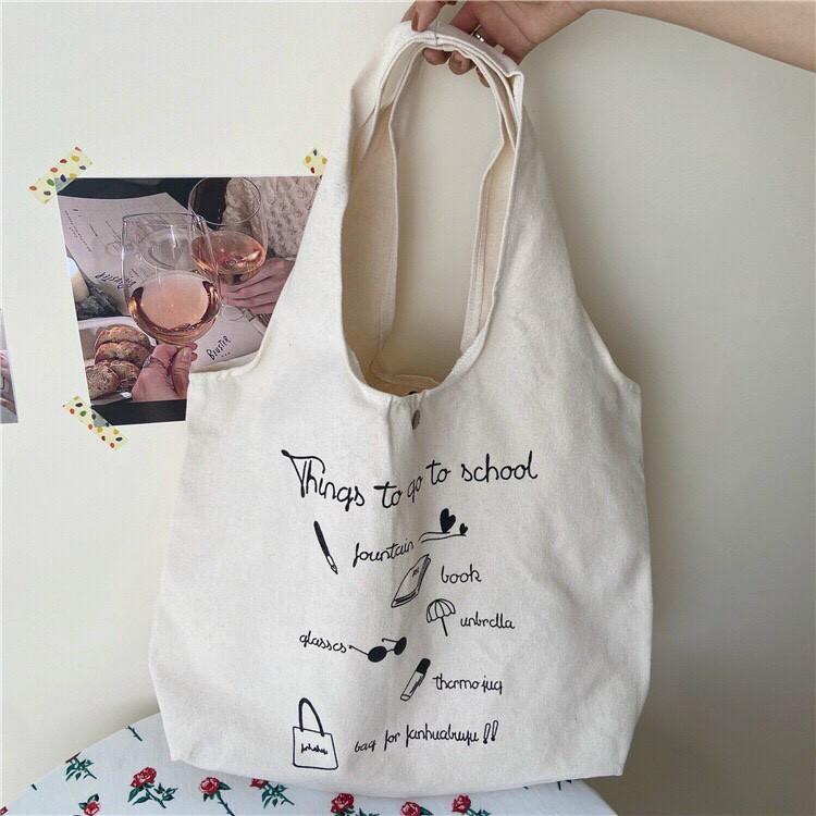 20 mẫu hot Túi tote vải bố đựng đồ canvas