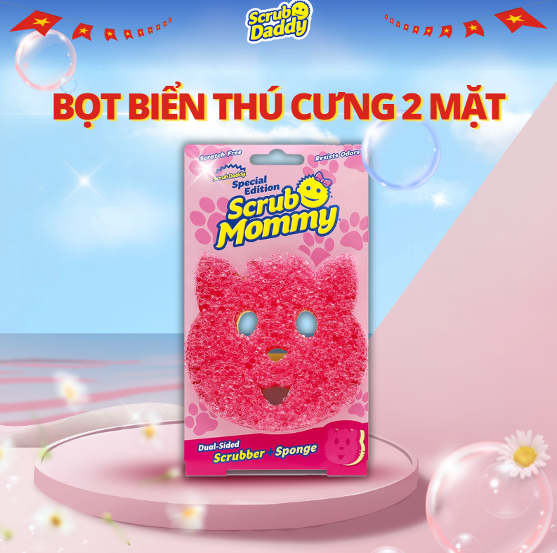 [Phiên Bản Thú Cưng] Miếng rửa chén bọt biển Scrub Daddy - Scrub Mommy phiên bản giới hạn