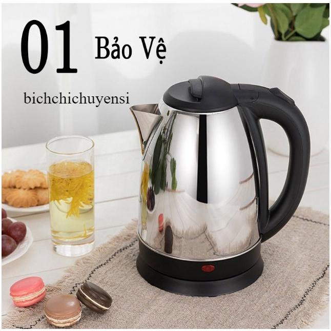 Bình Đun Nước Siêu Tốc Inox Dung Tích 1.8L - Chất Liệu 100% Inox Độ Bền Cực Cao -BÍCH CHI CHUYÊN SĨ