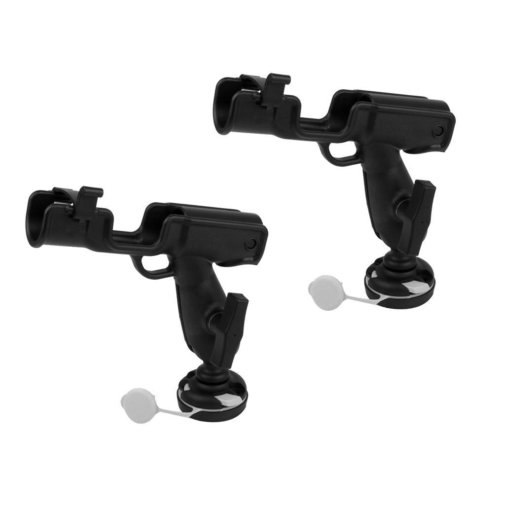 2 Pieces Durable Nylon Fishing Rod Holder Rack Mount Bracket Pole Rest Stand & Base Screws for Kayak Canoe Boat Yacht