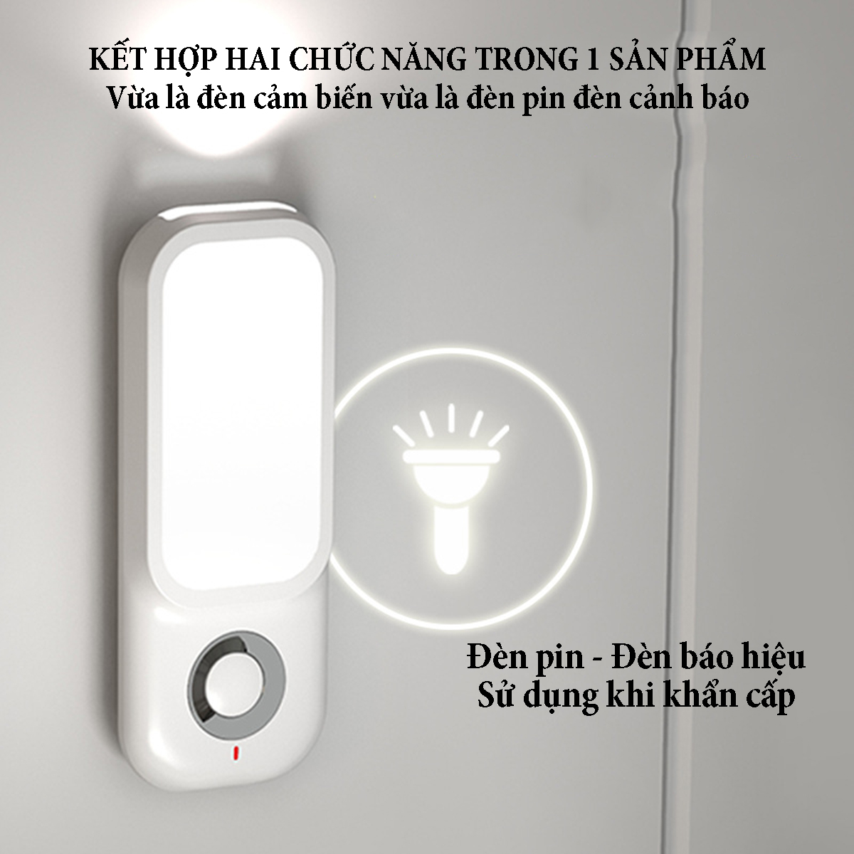 Đèn led cảm ứng chuyển động Human 3 chế độ sáng hỗ trợ sạc không dây ánh sáng vàng ấm công suất 5W tự động sáng khi có người đến gần