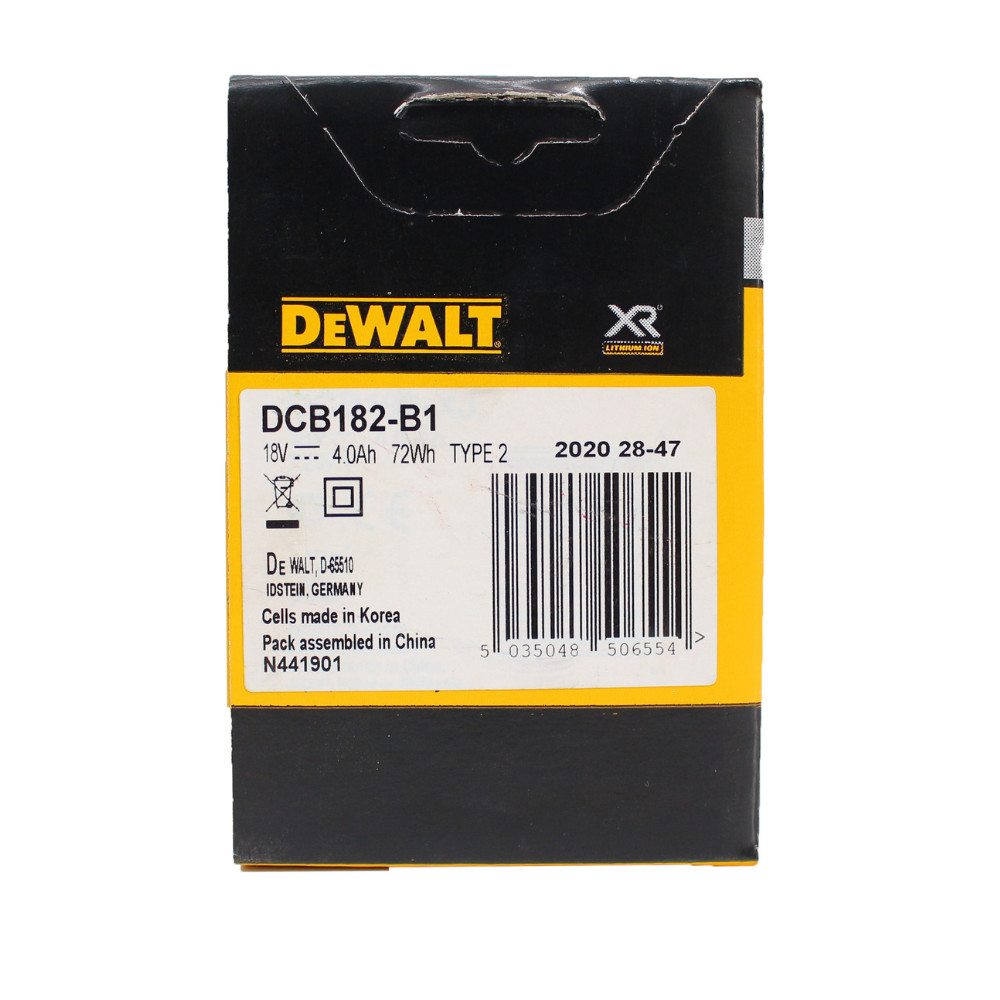 Pin li-ion cho máy khoan 18V-4.0Ah Dewalt DCB182-B1