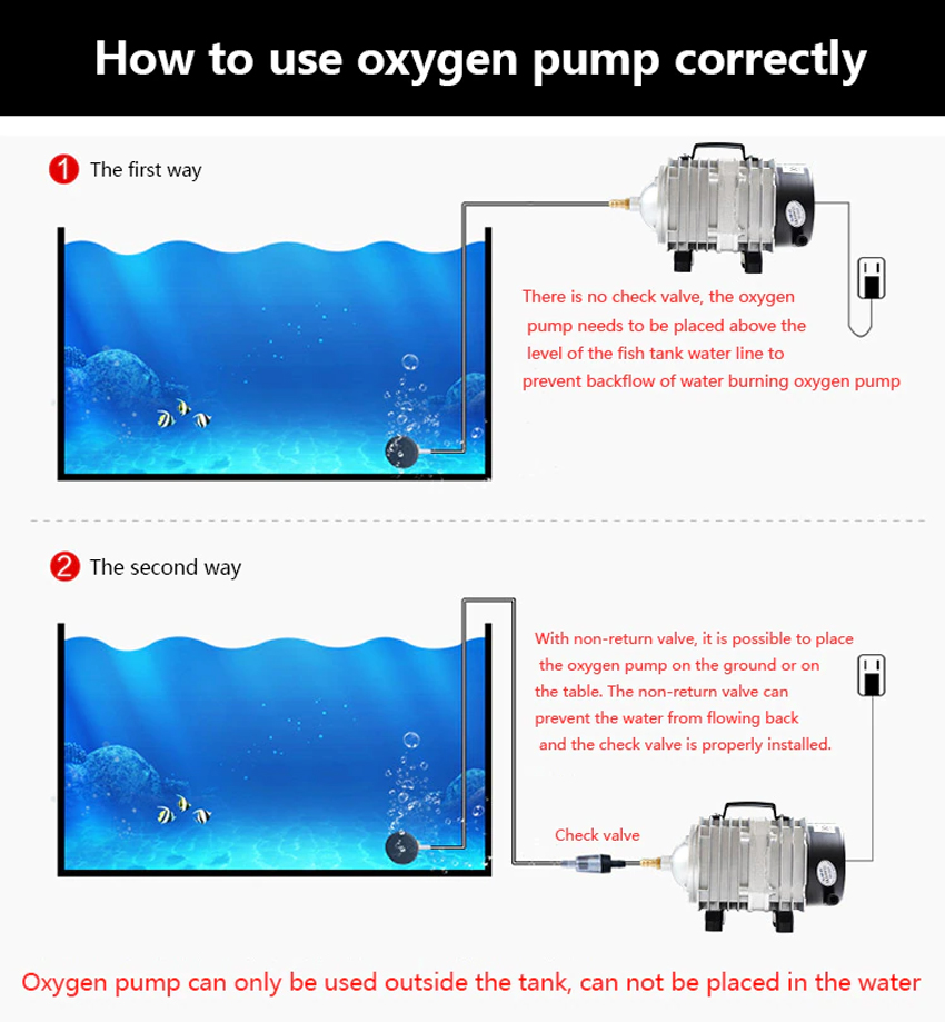 MÁY SỤC SỦI THỔI KHÍ OXY 6 VÒI, 25W CHO HỒ BỂ CẢ CẢNH - TÔM - CÁ - SỬ DỤNG NGUỒN ĐIỆN 220V - ACO 208. TẶNG 6 ĐÁ SỦI TO + 6M DÂY