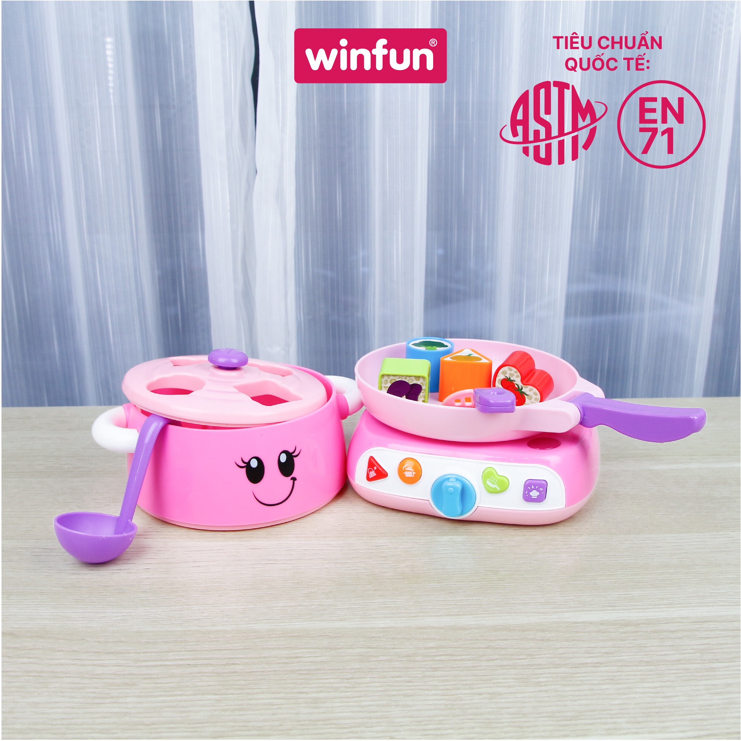 Bộ đồ chơi nấu ăn xếp hình Winfun 0762G có nhạc - hỗ trợ hướng nghiệp và phát triển tư duy cho bé