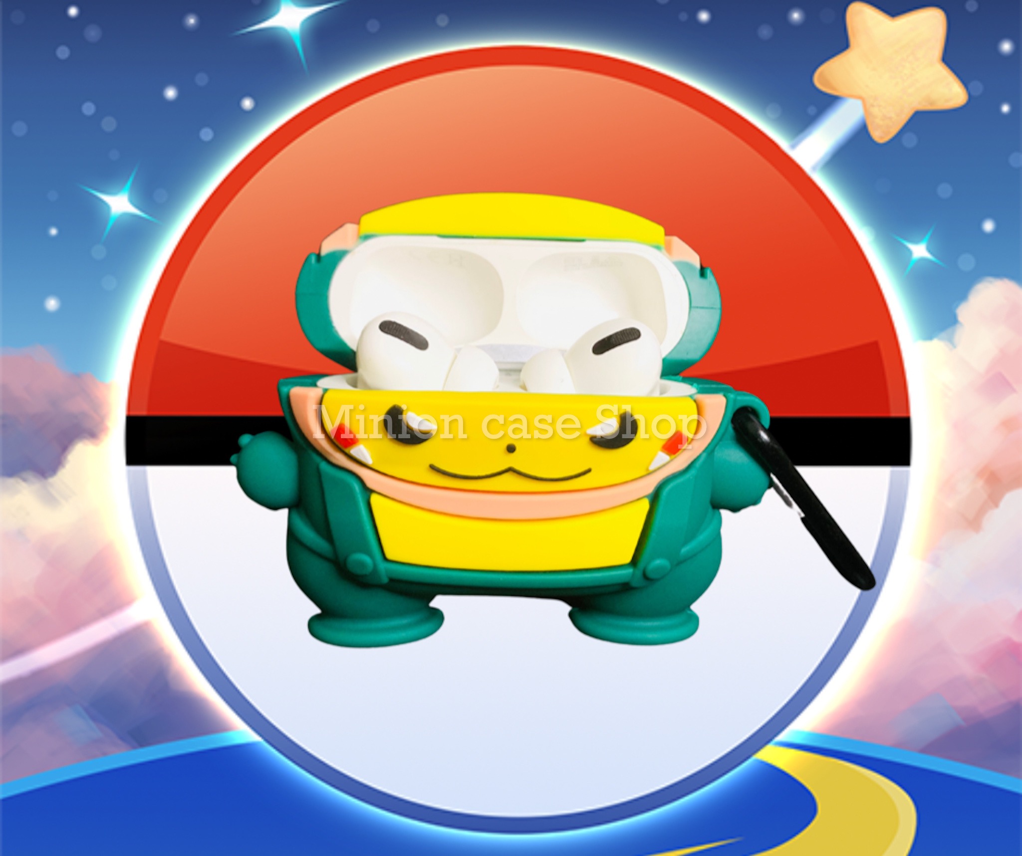 Case bảo vệ dành cho Airpods Pro/Pro 2 hình Pokemon Snorlax chất liệu silicon 3d cao cấp