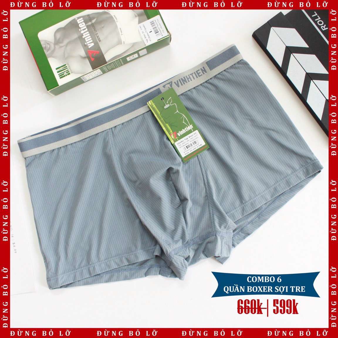 Combo 6 Quần Lót Đùi Nam Bambo Vĩnh Tiến - Nhiều Màu