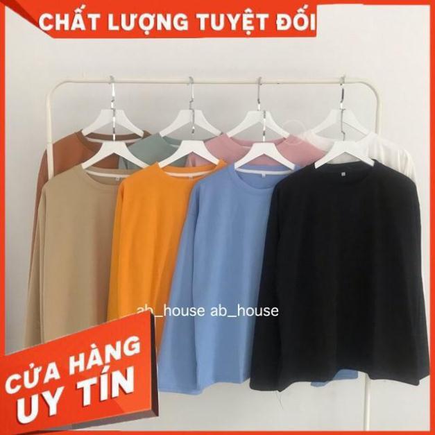 Áo Thun Tay dài ️Trơn Long Tee Form Hàn Xẻng Uzzlang Unisex