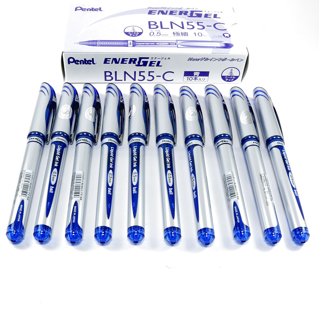 Bút ký Pentel ENERGEL nét bút 0.5/0.7/1.0mm màu xanh, đỏ