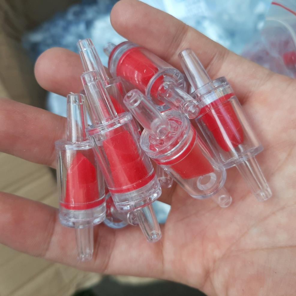 Van Oxy 1 Chiều Chống Tràn Ngược Khi Ngắt Điện - Nhựa Trong Đỏ Hoặc Xanh