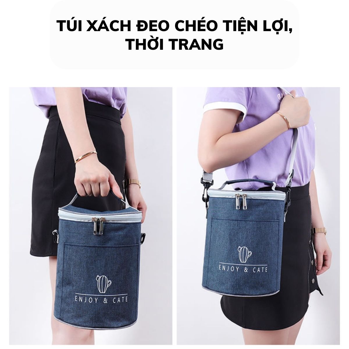 Túi Giữ Nhiệt Đựng Hộp Cơm Văn Phòng Siêu Dày Bảo Quản Thực Phẩm (Có Size) Hàng Cao Cấp Amalife (màu ngẫu nhiên)