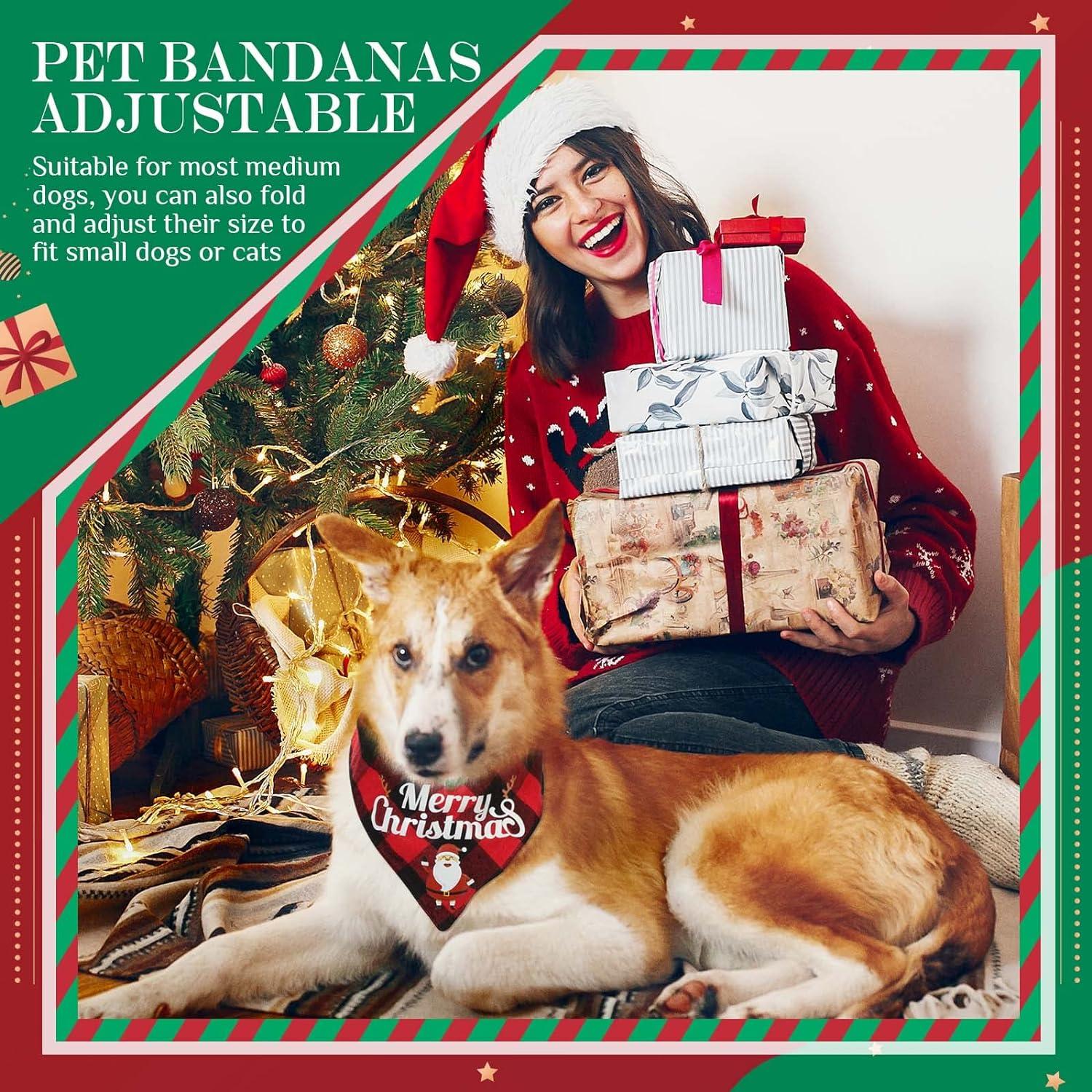 2PCCS điều chỉnh Bandana Giáng sinh có thể giặt được, Tam giác hình tam giác động vật chó chó chó chó chó bụi tam giác chó con chó đảo ngược có thể đảo ngược
