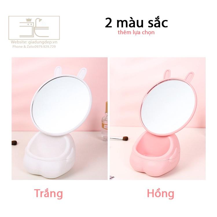 Gương Thỏ dễ thương - Gương trang điểm - Gương để bàn - Gương bàn phấn - Gương mini - Gương lược - Gương soi -gấp gọn