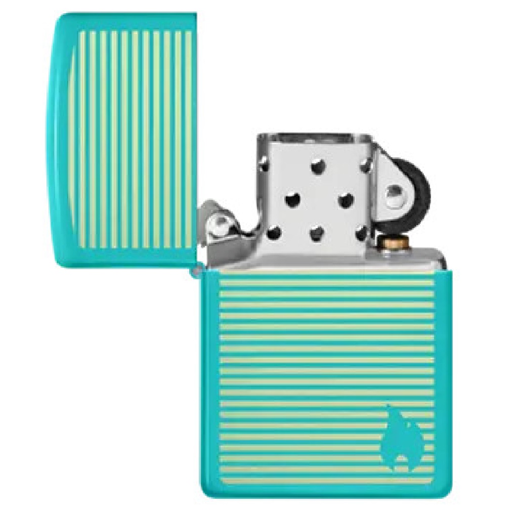 Bật Lửa Zippo Classic Flat Turquoise Laser Engrave 48151