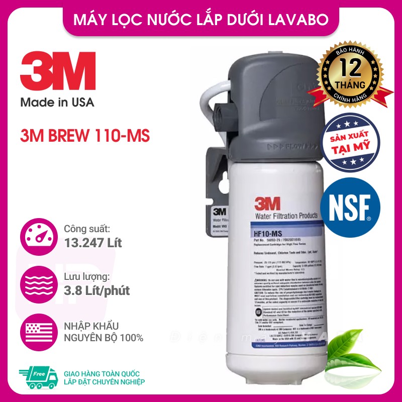 Máy Lọc Nước 3M BREW110-MS | BREW120-MS | ICE140-S Chuẩn Nước Khoáng Uống Trực Tiếp - Nhập Khẩu Mỹ, Hàng Chính Hãng 3M - BREW110MS BREW120MS ICE140S HF10-MS HF20-MS HF40-S