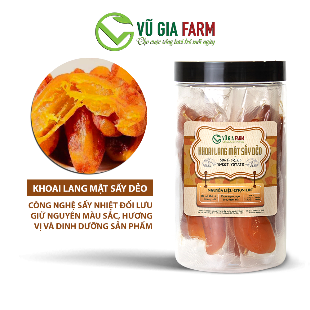 Khoai Lang Mật Sấy Dẻo (200g/hũ) – vị ngọt thanh, hấp dẫn