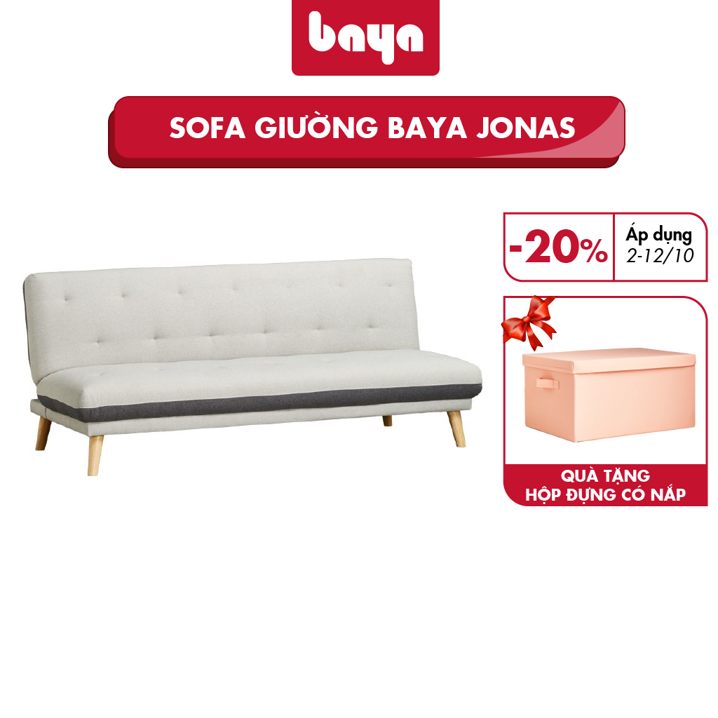 Sofa Giường Đa Năng Tiện Dụng BAYA JONAS Thiết Kế Dáng Dài, Đệm Ngồi Và Lưng Tựa Có Độ Dày Vừa Phải, Tạo Cảm Giác Êm Ái Mà Vẫn Đảm Bảo Sự Gọn Nhẹ, Thích Hợp Cho Những Không Gian Hạn Chế 4961