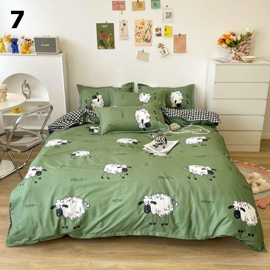 Bộ chăn ga gối thun cotton poly - chăn mền, drap giường, vỏ gối - ga giường đủ size