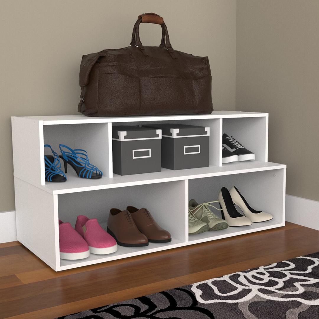 Kệ gỗ để giày hiện đại SMLIFE Rashida | Gỗ MDF dày 17mm chống ẩm | D100xR40xC45cm