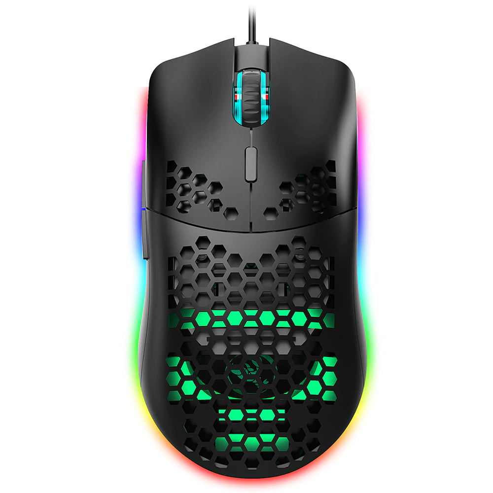 Chuột Chơi Game, Văn Phòng Có Dây HXSJ J900 Độ Nhạy Sáng 6400DPI - USB Wired Gaming Mouse RGB Gaming Mouse with Six Adjustable DPI Ergonomic Design for Desktop Laptop Black - Hàng Chính Hãng